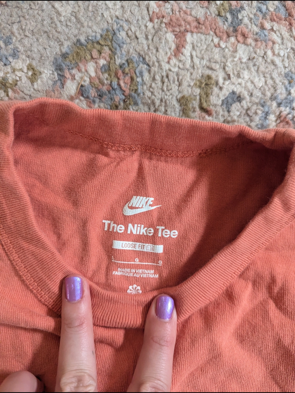 Nike Men’s Long Sleeve Crew Tee - Salmon - Picture 2 of 3